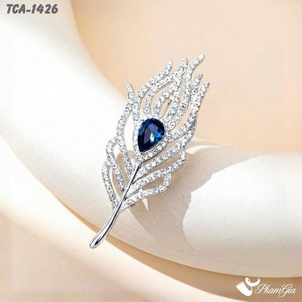 Ghim Cài Áo Lông Vũ Đính Đá Pha Lê Hiện Đại (TCA1426)