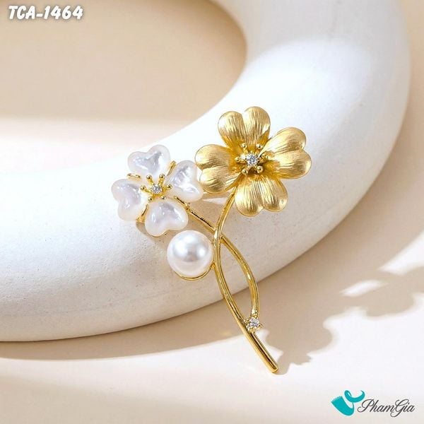 Ghim Cài Áo Cỏ Bốn Lá Ngọc Trai Thanh Lịch (TCA1464)