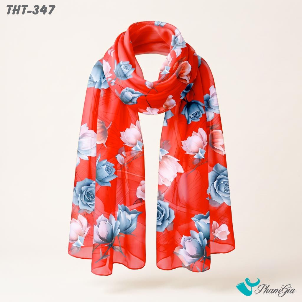 Khăn Choàng Tằm Họa Tiết (THT347)
