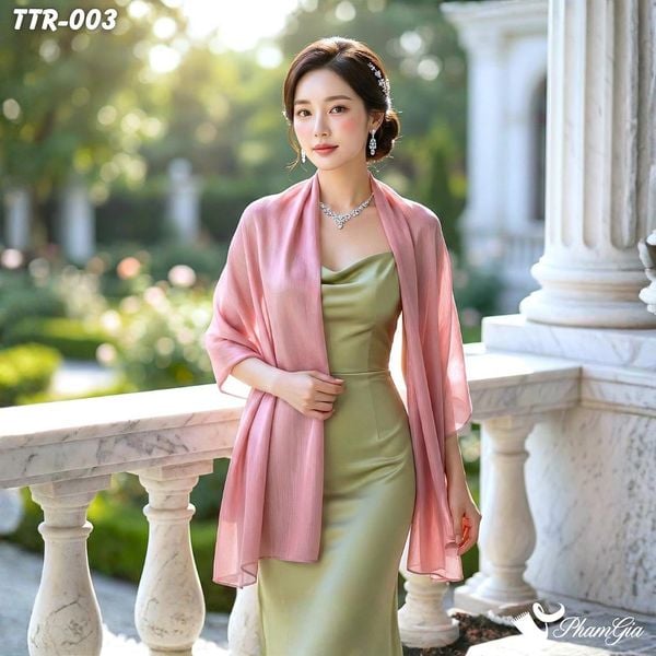 Khăn Choàng Tằm Gân Đơn Sắc Cao Cấp Màu Hồng Ruốc (TTR003)