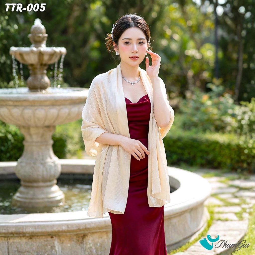 Khăn Choàng Tằm Gân Đơn Sắc Cao Cấp Màu Beige (TTR005)