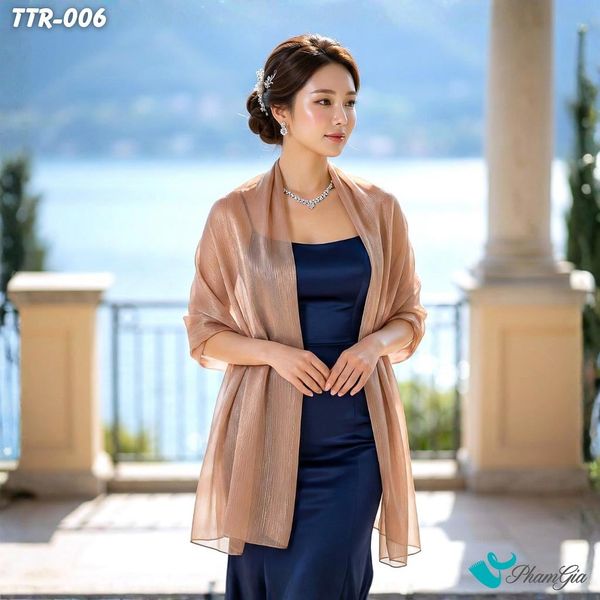 Khăn Choàng Tằm Gân Đơn Sắc Cao Cấp Màu Nâu Bạc Xỉu (TTR006)