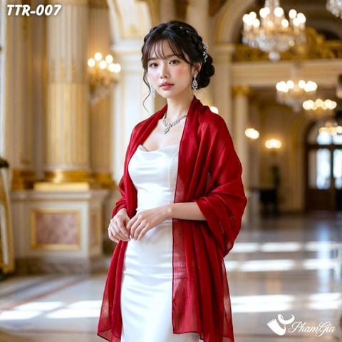 Khăn Choàng Tằm Gân Đơn Sắc Cao Cấp Màu Đỏ (TTR007)