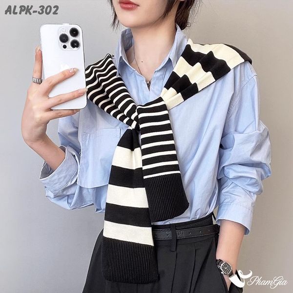 Vạt Áo Thời Trang Phong Cách Hàn Quốc Cao Cấp Màu Đen (ALPK302)