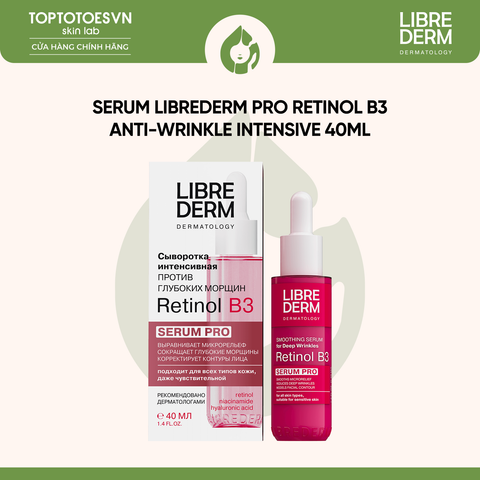 Serum hỗ trợ tái tạo, chống lão hoá da LIBREDERM SERUM PRO RETINOL B3 ANTI-WRINKLE INTENSIVE SERUM - 40ML