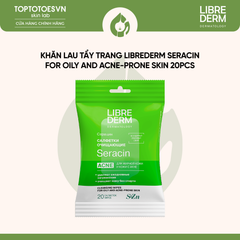 Khăn ướt tẩy trang, làm sạch sâu LIBREDERM SERACIN CLEANSING WIPES  FOR OILY AND ACNE-PRONE SKIN 20 MIẾNG