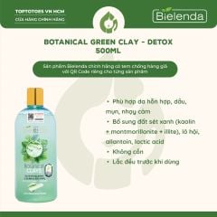 Nước tẩy trang Bielenda Botanical Clays/ Green Tea