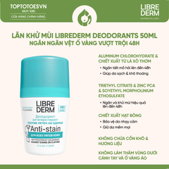 Lăn khử mùi ngăn vệt ố vàng LIBREDERM 48-HOUR ANTI-STAIN ANTIPERSPIRANT DEODORANT - 50ML (xanh)