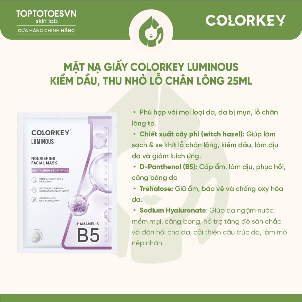 Mặt nạ dưỡng ẩm Colorkey 25ml - COLORKEY HYDRATING FACIAL MASK