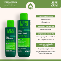 Toner kiềm dầu, hỗ trợ giảm và ngừa mụn LIBREDERM SERACIN MATTIFYING TONIC 100ML