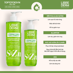 Gel rửa mặt làm sạch sâu, hỗ trợ giảm mụn LIBREDERM SERACIN PURIFYING GEL FACE WASH 400ML