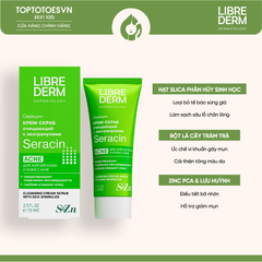 Tẩy da chết có hạt hỗ trợ giảm mụn, mờ thâm LIBREDERM SERACIN CLEANSING CREAM-SCRUB  WITH ECO-GRANULES FOR OILY SKIN 75ML