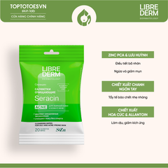 Khăn ướt tẩy trang, làm sạch sâu LIBREDERM SERACIN CLEANSING WIPES  FOR OILY AND ACNE-PRONE SKIN 20 MIẾNG