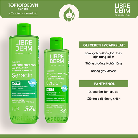Nước tẩy trang làm sạch sâu LIBREDERM SERACIN MICELLAR WATER 400ML