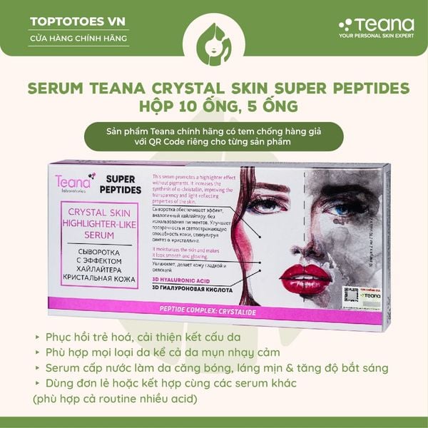 Serum Teana Super Peptides Crystal Skin Highlighter-Like