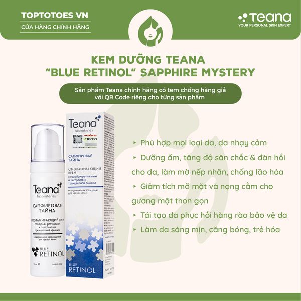 Kem dưỡng Teana Rejuvenating Cream Sapphire Mystery với Blue Retinol