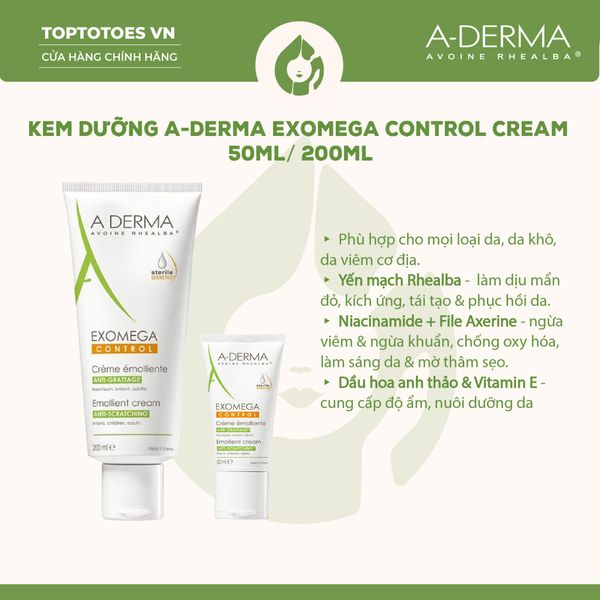 Kem dưỡng A-derma Exomega Control Cream