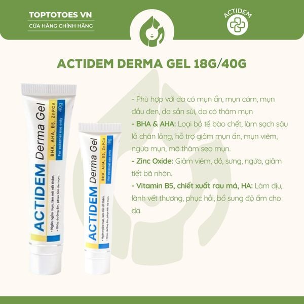 Gel giảm mụn Actidem Derma Gel - 40g