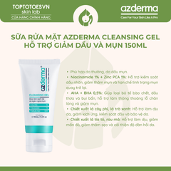 Sữa rửa mặt dịu nhẹ Azderma Cleansing Gel, hỗ trợ giúp giảm dầu và tình trạng mụn quay trở lại 150ml