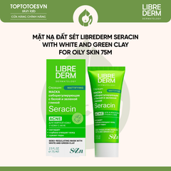 Mặt nạ đất sét trắng và xanh làm sạch sâu, kiềm dầu LIBREDERM SERACIN SEBO-REGULATING MASK  WITH WHITE AND GREEN CLAY FOR OILY SKIN 75ML