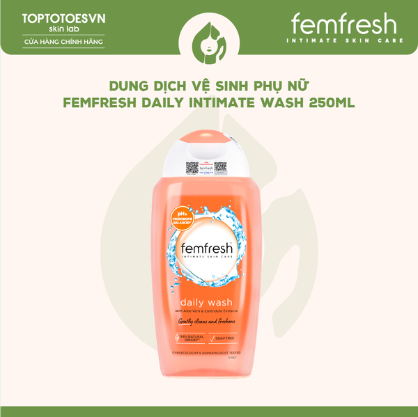 Dung dịch vệ sinh phụ nữ Femfresh Daily Intimate Wash 250ml (Màu cam)