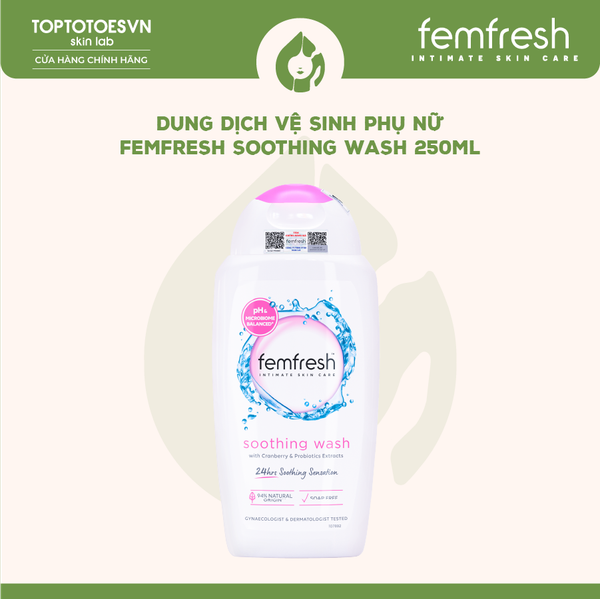 Dung dịch vệ sinh phụ nữ Femfresh Soothing Wash 250ml (Màu hồng)