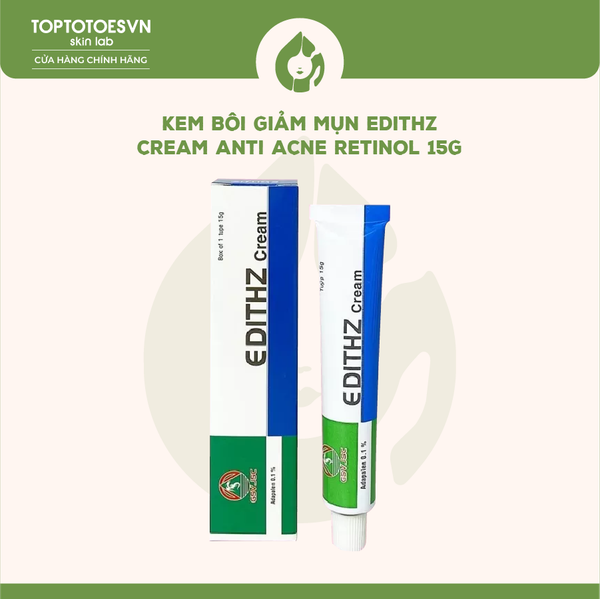 Kem bôi giảm mụn Edithz Cream anti acne retinol 15g