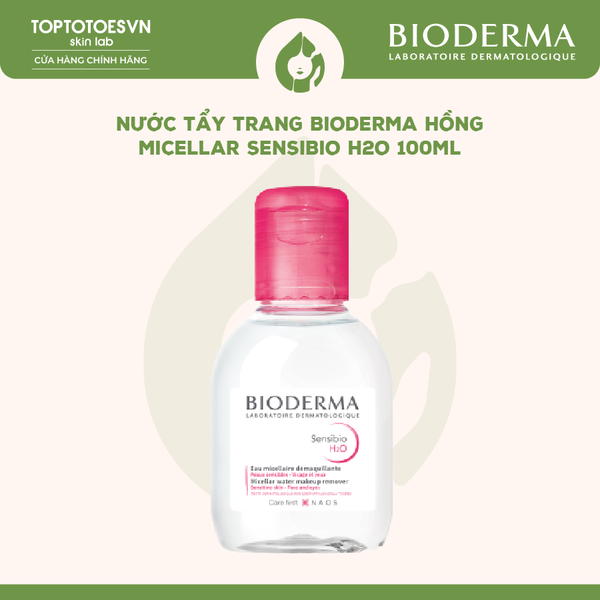 Nước tẩy trang Bioderma hồng Micellar Sensibio H2O 100ml