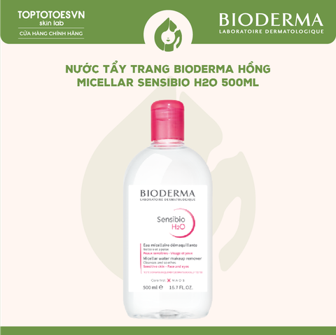 Nước tẩy trang Bioderma hồng Micellar Sensibio H2O 500ml