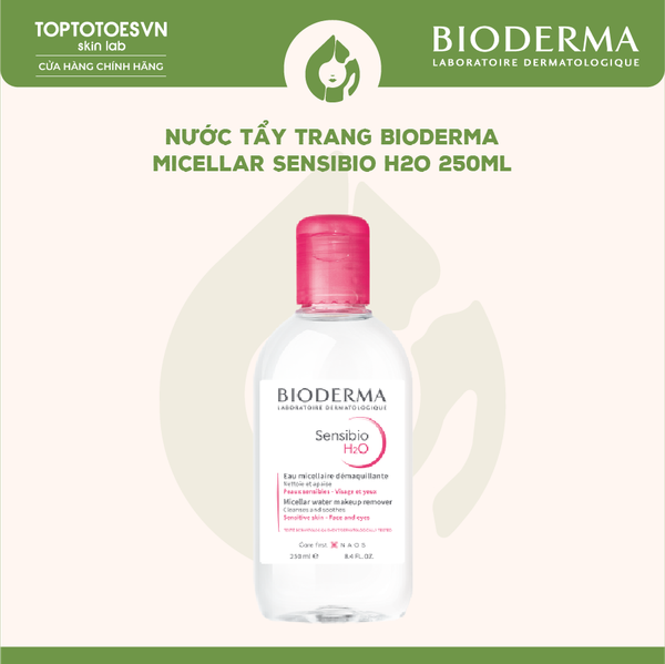 Nước tẩy trang Bioderma Micellar Sensibio H2O 250ml (Hồng)