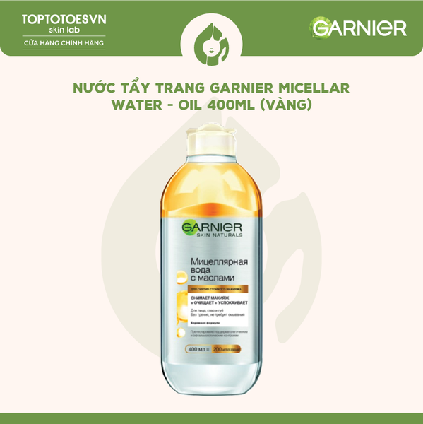 Nước tẩy trang Garnier Micellar Water - Oil 400ml (vàng)