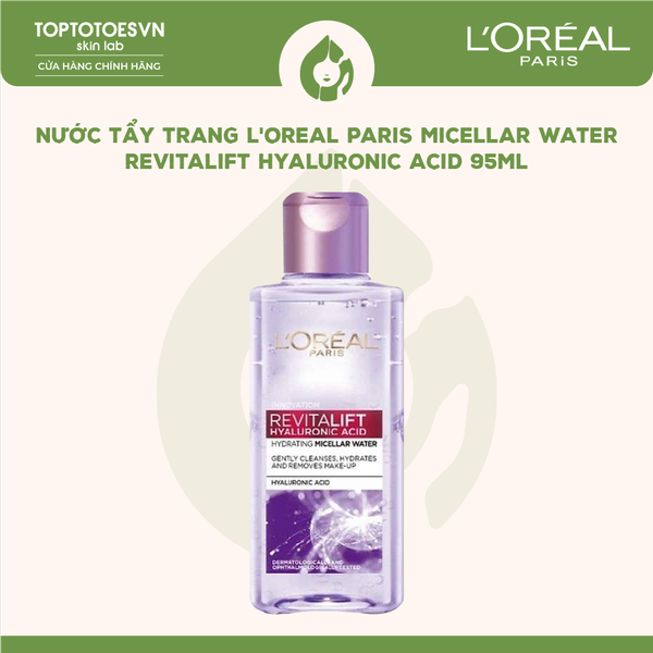 Nước tẩy trang L'Oreal Paris Micellar Water - Revitalift Hyaluronic Acid 95ml (Tím)