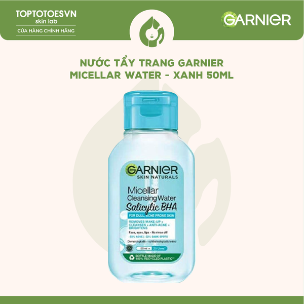 Nước tẩy trang Garnier Micellar Water - Xanh 50ml