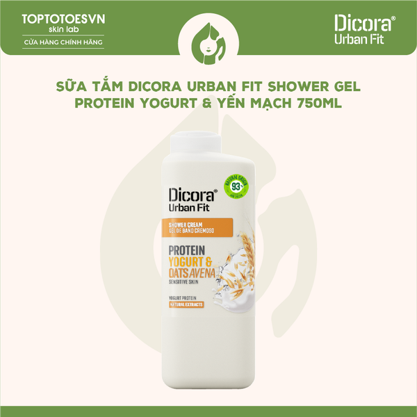 Sữa tắm Dicora Urban Fit Shower Gel - Protein Yogurt & Yến mạch 750ml