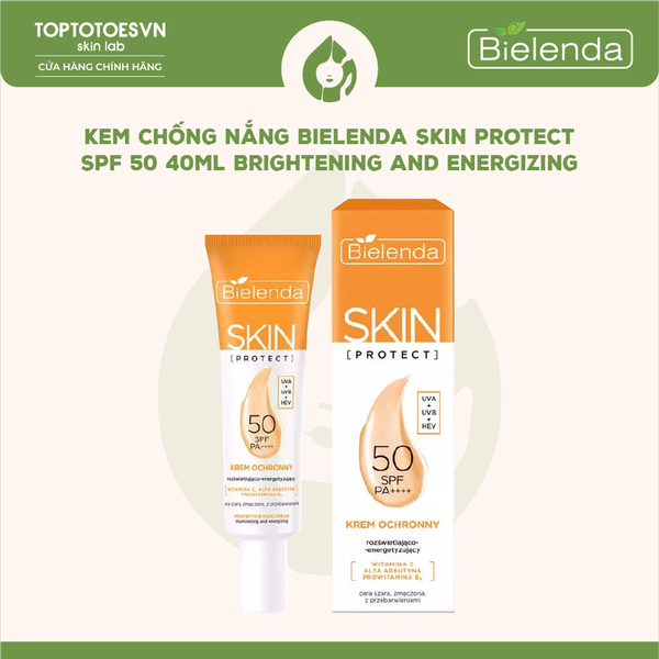 Kem chống nắng Bielenda Skin Protect SPF 50 40ml - Brightening and energizing (cam)