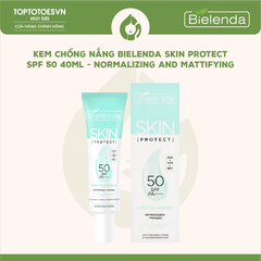 Kem chống nắng Bielenda Skin Protect SPF 50 40ml - Normalizing and mattifying (xanh)