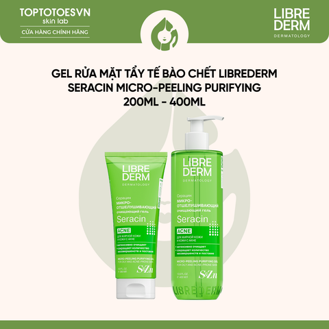 Gel rửa mặt tẩy tế bào chết không chứa hạt, hỗ trợ giảm mụn và mờ thâm mụn LIBREDERM SERACIN MICRO-PEELING PURIFYING GEL  FOR SKIN WITH VISIBLE IMPERFECTIONS 400ML