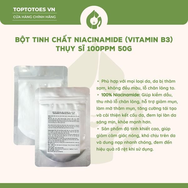 Bột Niacinamide (Vitamin B3) 50g