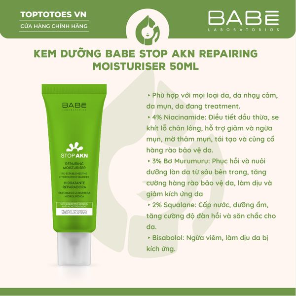 Kem dưỡng Babé Repairing Moisturiser 50ml