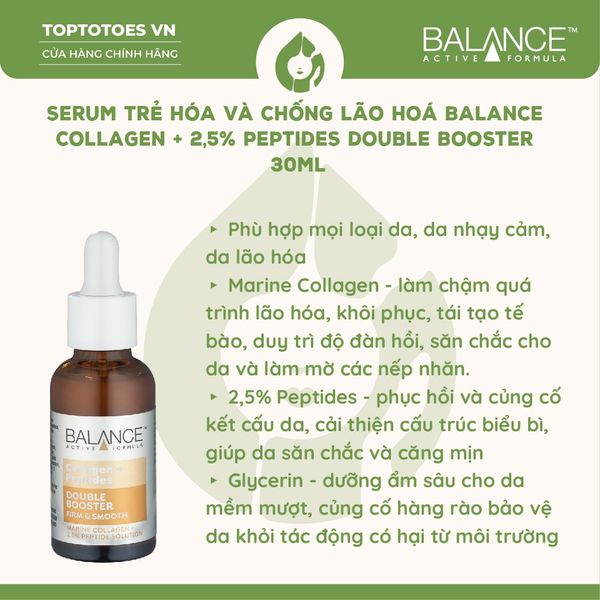 Serum Balance Collagen + 2,5% Peptides Double Booster 30ml