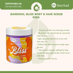 Muối tắm gội tẩy tế bào chết BareSoul Body & Hair Scrub 330g - BLISS (chứa AHA)