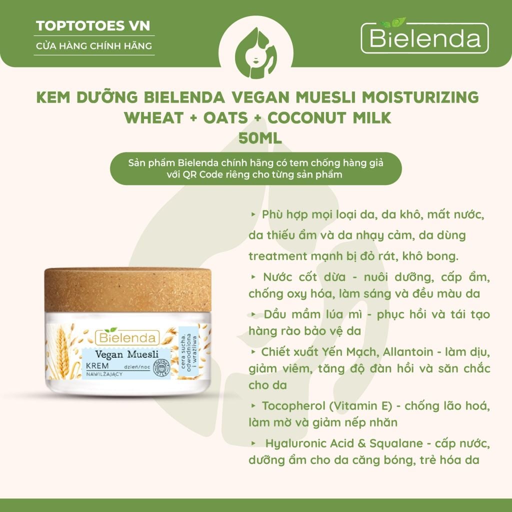 Kem dưỡng Bielenda Vegan Muesli