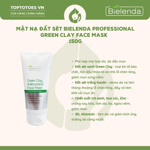 Mặt nạ Bielenda Professional Green Clay Antibacterial Face Mask 150g