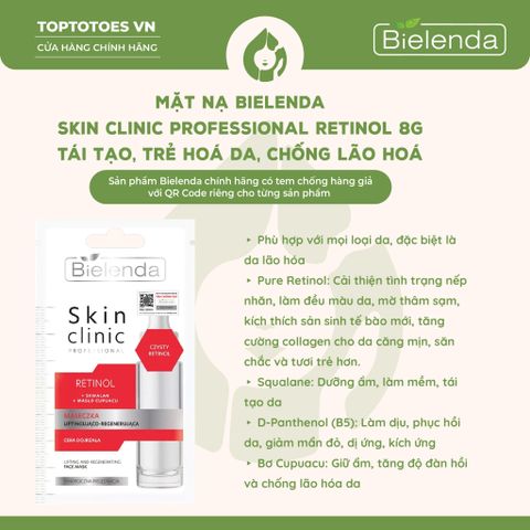 Mặt nạ Bielenda Skin Clinic Professional Retinol 8g