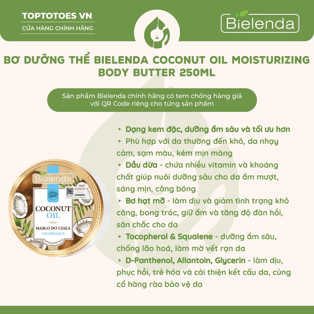 Dưỡng thể Bielenda Coconut Oil Moisturizing Body