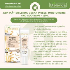 Kem mắt Bielenda Vegan Muesli moisturizing and soothing eye cream 15ml
