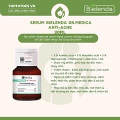 Serum hỗ trợ giảm mụn và mờ thâm BIELENDA DR MEDICA ACNE DERMATOLOGICAL ANTI-ACNE SERUM DAY/NIGHT - 30ML