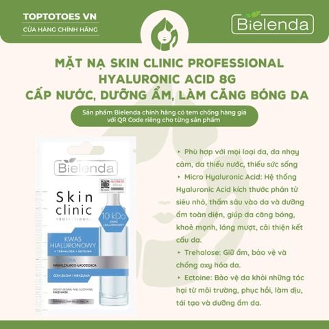 Mặt nạ Bielenda Skin Clinic Professional Hyaluronic Acid 8g