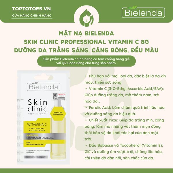 Mặt nạ Bielenda Skin Clinic Professional Vitamin C 8g
