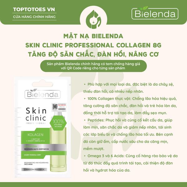 Mặt nạ Bielenda Skin Clinic Professional Collagen 8g